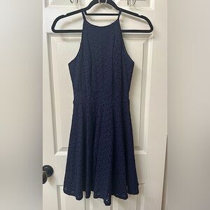 Aqua navy blue dress